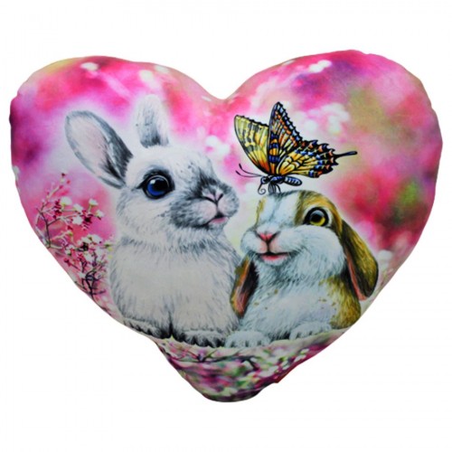 Подушка-сердечко 'Кролики'