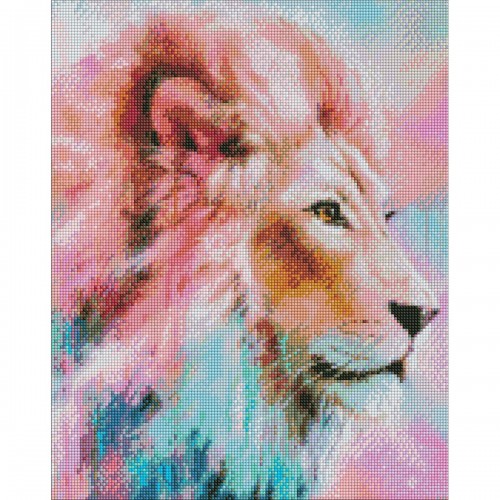 Алмазна мозаїка "Рожевий лев" 40х50см (Ідейка)
