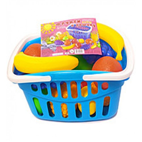 Корзинка с фруктами (голубая) - детская игрушка