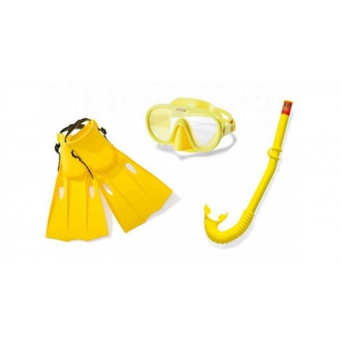 Набор для плавания (ласты, маска и трубка), размер M (Intex)