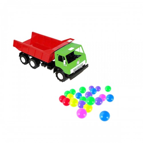 Машинка "Самоскид" з кульками (зелена) (Орион)