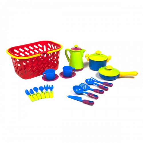 Кошик з набором посуду (червона) – купити українські іграшки в інтернет-магазині eToys