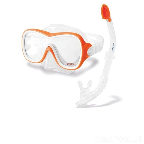 Набор маска и трубка для плавания, оранжевый (Intex)