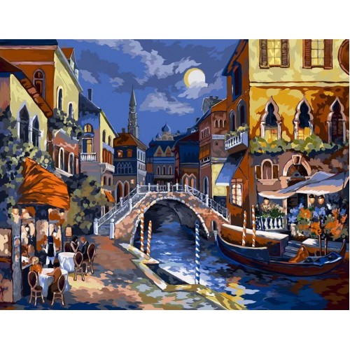 Картина по номерам "Ночная Венеция" укр (Dankotoys)