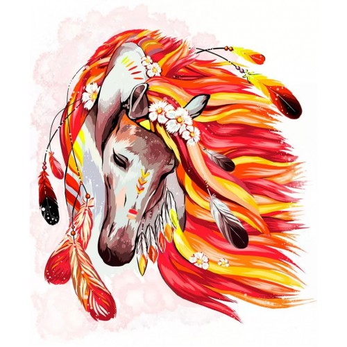 Картина по номерам "Огненная лошадь" укр (Dankotoys)