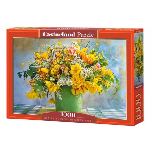 Пазл Весенние цветы в зеленой вазе, 1000 элементов