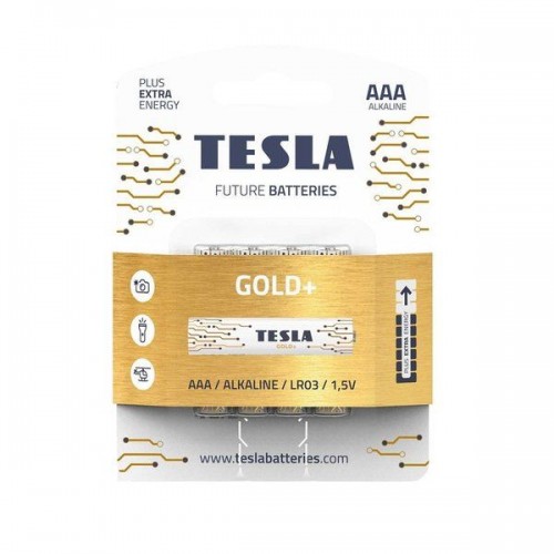 Батарейки TESLA AAA GOLD+ (LR03), 4 штуки (Tesla)