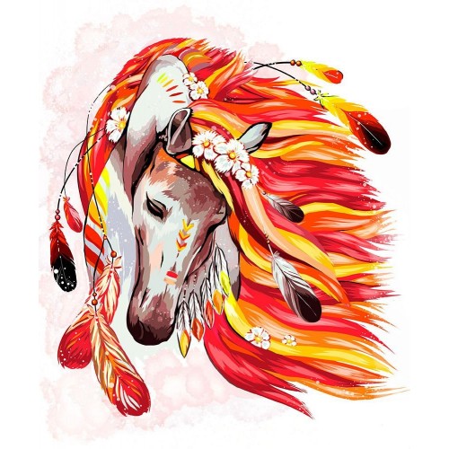 Картина по номерам "Огненная лошадь" (Dankotoys)