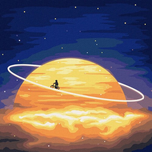 Картина по номерам "Вокруг Сатурна" (с красками металлик) ★★★ (Ідейка)