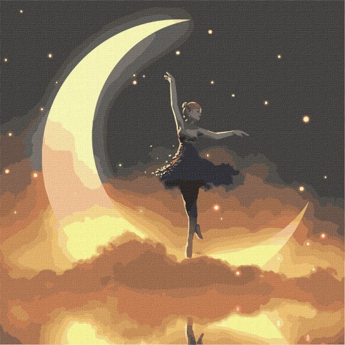 Картина по номерам "Лунная принцесса" (с красками металлик) ★★★ (Идейка)