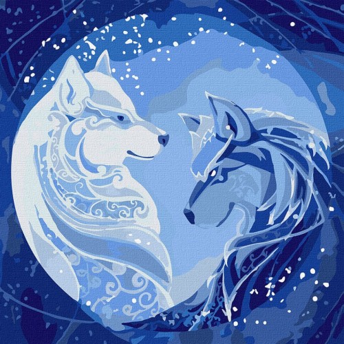 Картина по номерам "Созвездие волков" (с красками металлик) ★★★ (Ідейка)