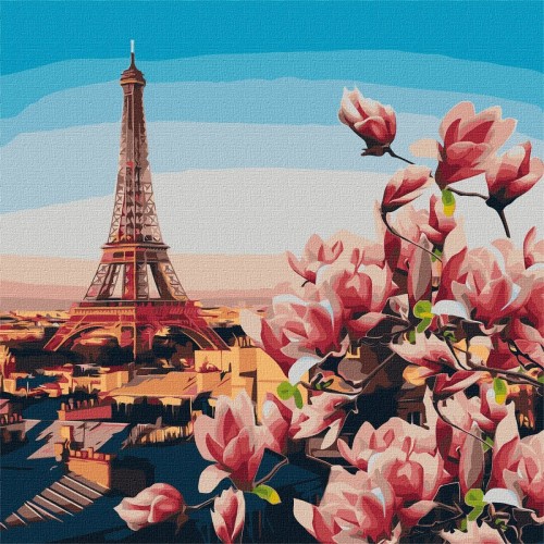 Картина за номерами "Магнолії в парижі" ★★★ (Ідейка)