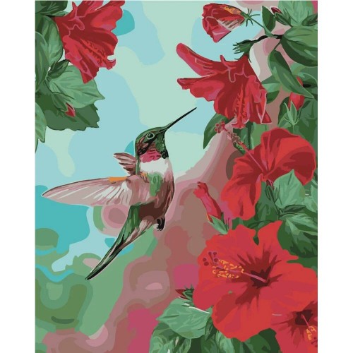 Картина по номерам "Тропическая колибри" (Strateg)