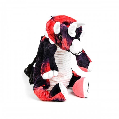 М'яка іграшка-рюкзак "Динозавр: Трицератопс", чорно-червоний (MiC)
