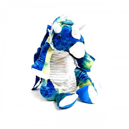 М'яка іграшка-рюкзак "Динозавр: Трицератопс", синій (MiC)