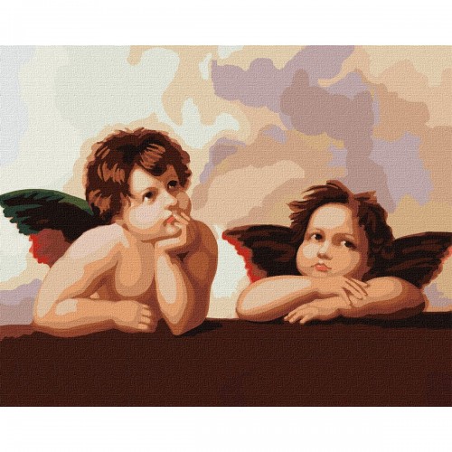 Картина по номерам "Очаровательные ангелочки" (Ідейка)