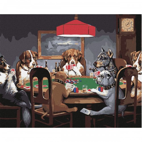 Картина по номерам "Игра в покер" (Ідейка)