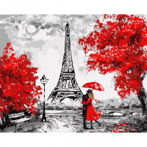 Картина по номерам "Дождливый Париж" ★★★★★ (Ідейка)