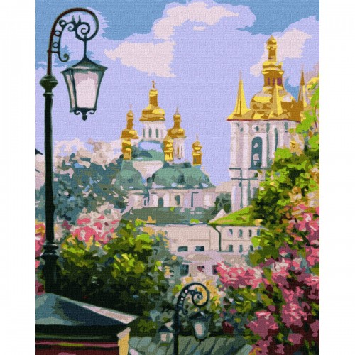 Картина по номерам "Киев златоверхий весной" ★★★★ (Ідейка)