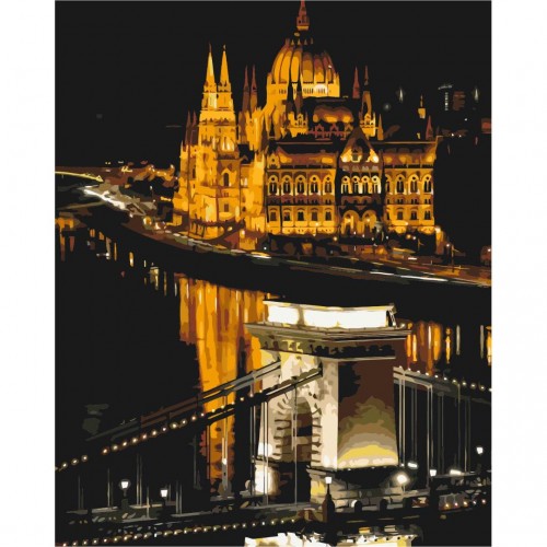 Картина за номерами "Нічний Будапешт" ★★★ (Brushme)