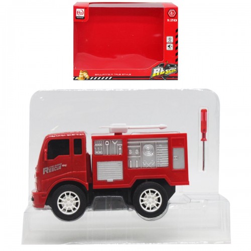 Инерционная пожарная машина, красно-белая (MiC)