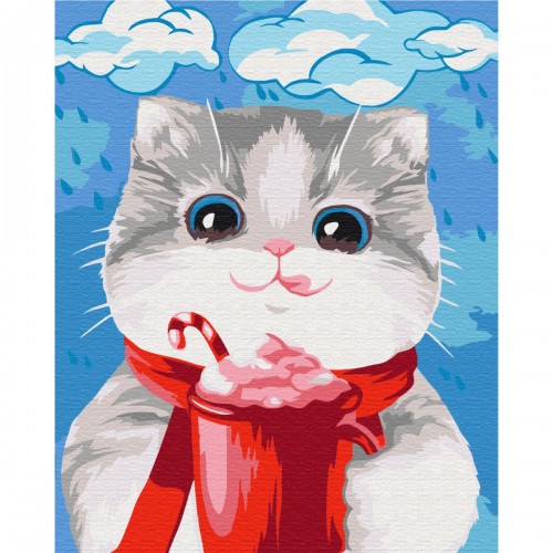 Картина по номерам "Вкусняшка для котика" ★★ (Brushme)