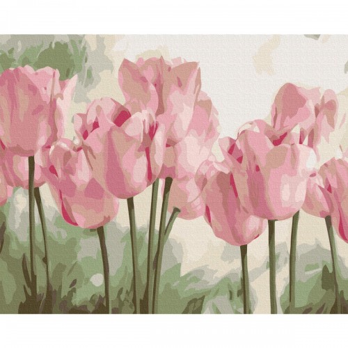 Картина по номерам "Нежные тюльпаны" ★★★ (Brushme)