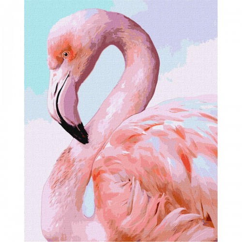 Картина по номерам "Розовый фламинго" ★★★ (Ідейка)
