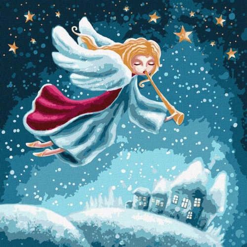Картина по номерам "Рождественский ангел" ★★★★ (Ідейка)