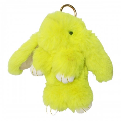 Хутряний брелок "Кролик", жовтий (23 см)
