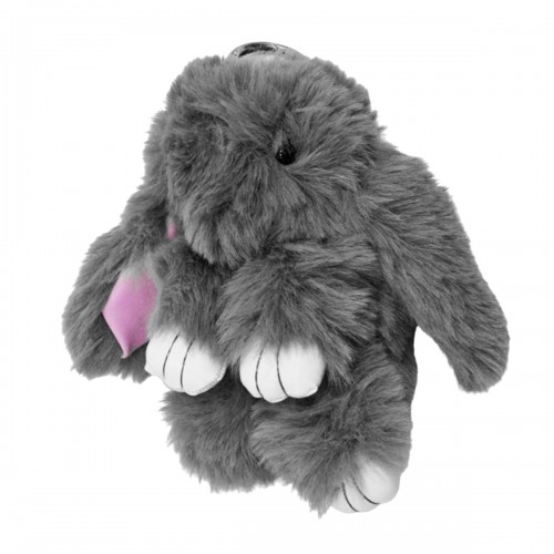 Хутряний брелок "Кролик", сірий (23 см)
