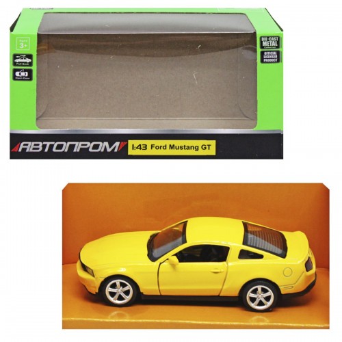 Машинка металлическая "Автопром: Ford Mustang GT-2", желтый (Автопром)