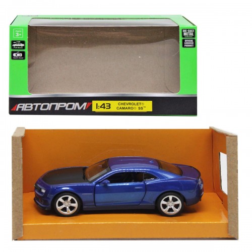 Машинка металлическая "Автопром: Chevrolet Camaro", синяя (Автопром)