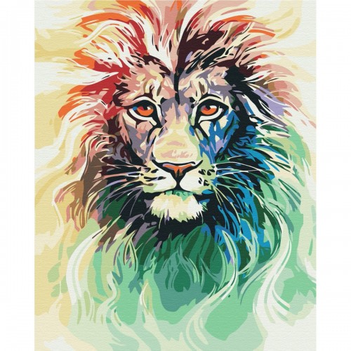 Картина по номерам "Сияние льва" ★★★ (Brushme)