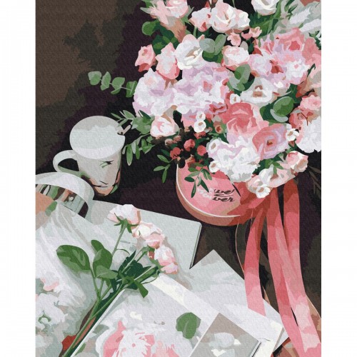 Картина за номерами "Корзинка квітів" ★★★ (Brushme)