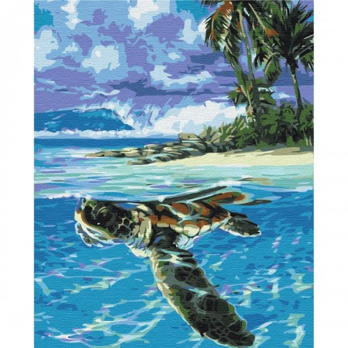 Картина по номерам "Тропическая черепаха" ★★ (Brushme)