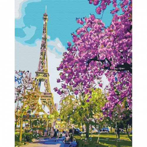 Картина по номерам "В центре Парижа" ★★★ (Brushme)
