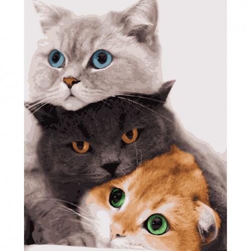 Картина по номерам "Три кота" ★★★★ (Artissimo)
