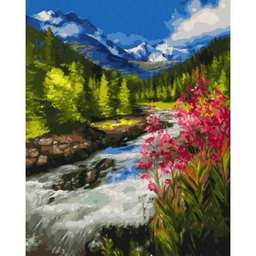 Картина за номерами "Гірська річка" 40х50 см (Rainbow Art)