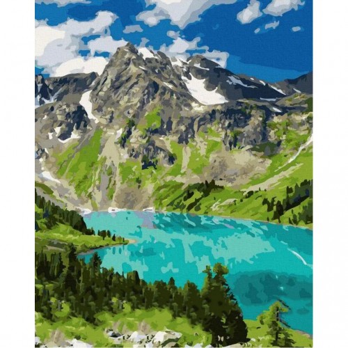 Картина по номерам "Озеро в Альпах" 40х50 см (Rainbow Art)