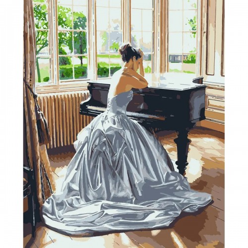 Картина по номерам "Девушка возле рояля" ★★★★ (Brushme)