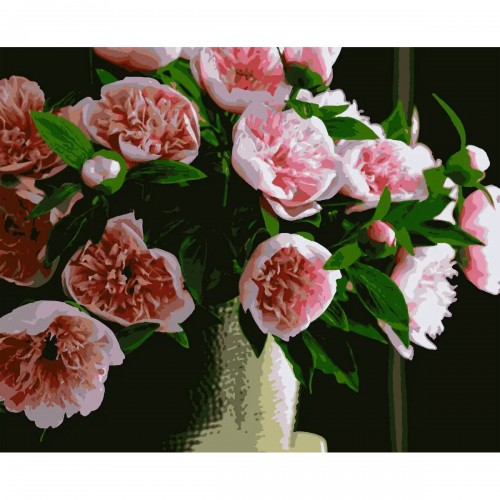 Картина по номерам "Розовые пионы" ★★★★ (Brushme)