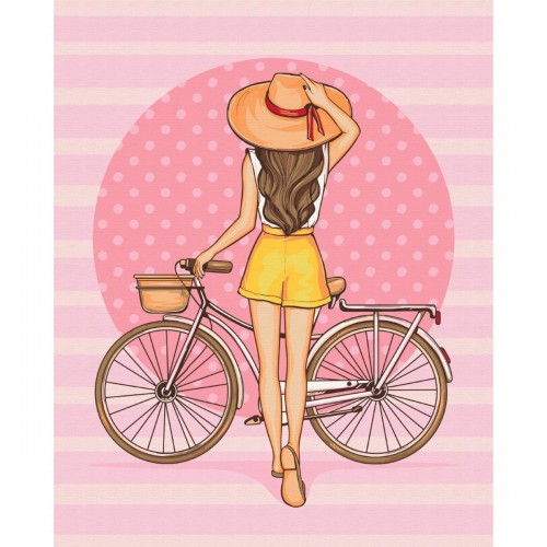 Картина за номерами "Дівчина з велосипедом" ★★★ (Brushme)