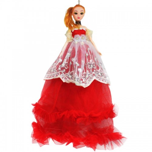 Кукла в платье с вышивкой, красный