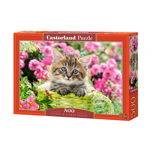 Пазлы "Котёнок в саду", 500 элементов (Castorland)