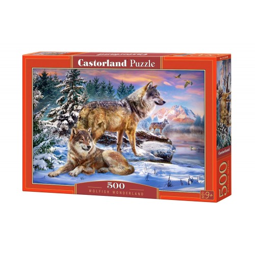 Пазлы "Волки на снегу", 500 элементов (Castorland)