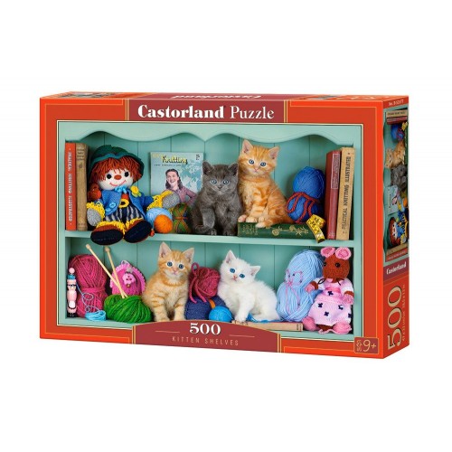 Пазлы "Полочки с котятами", 500 элементов (Castorland)
