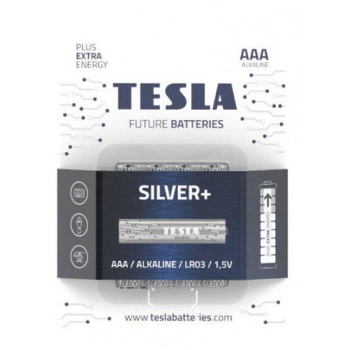 Батарейки TESLA AAA SILVER + (LR03), 4 штуки (Tesla)