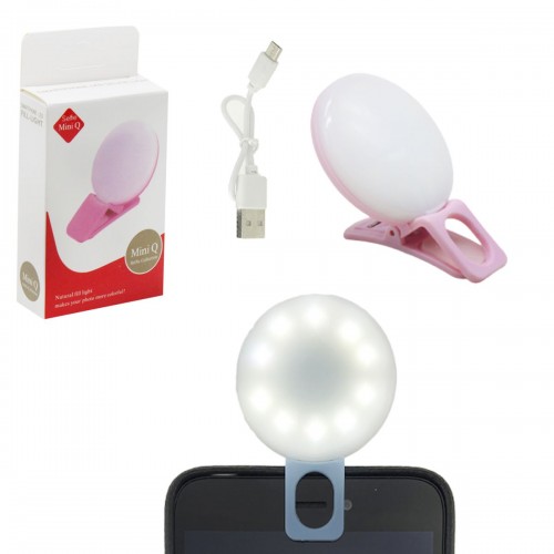 Селфі лампа на смартфон Mini Q (рожева) (MiC)