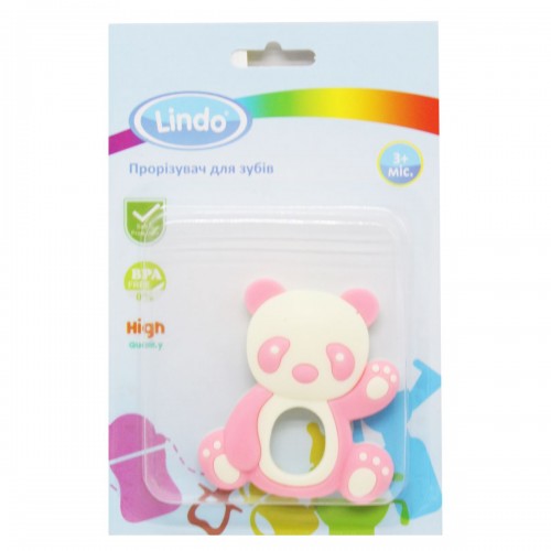 Прорізувач для зубів "Панда" (рожевий) (Lindo)